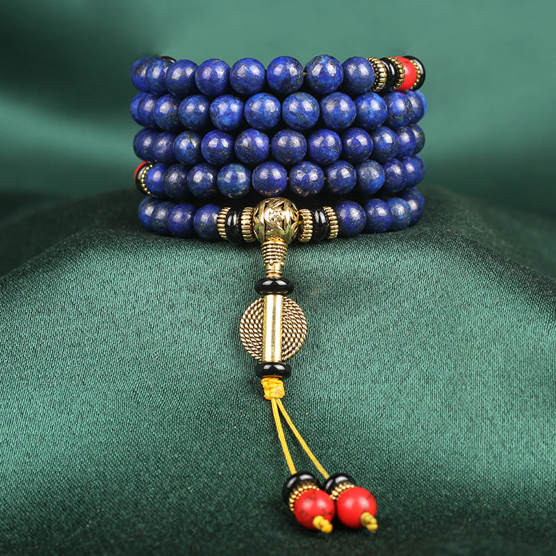 Serenemyst Natural 5A Imperial Lapis Lazuli 108 Beads Peace Harmony Bracelet