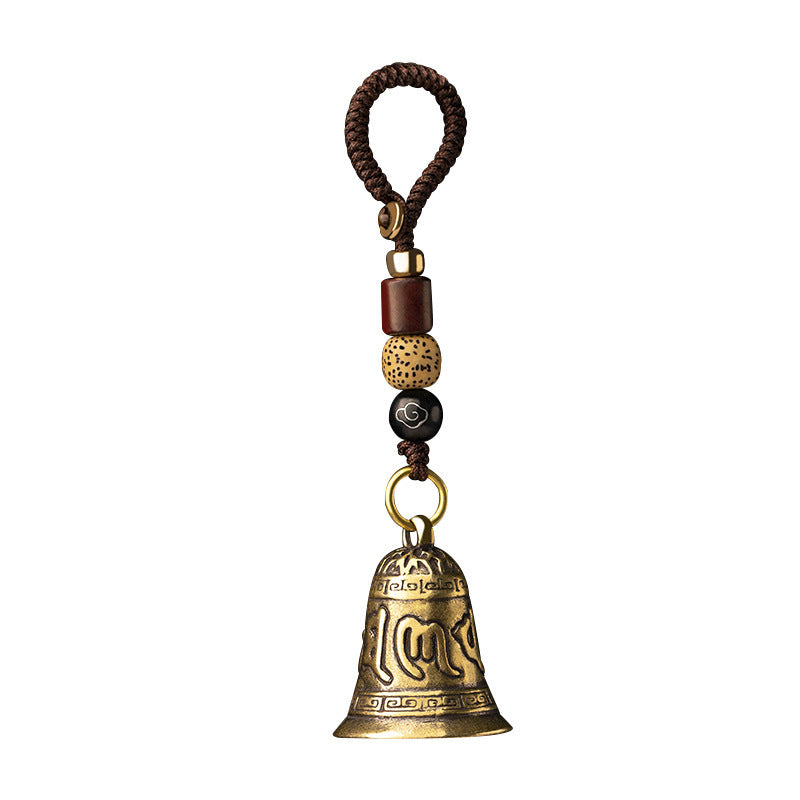 Serenemyst Tibetan Six-Word Mantra Pendant Blessing Bell Car Keychain