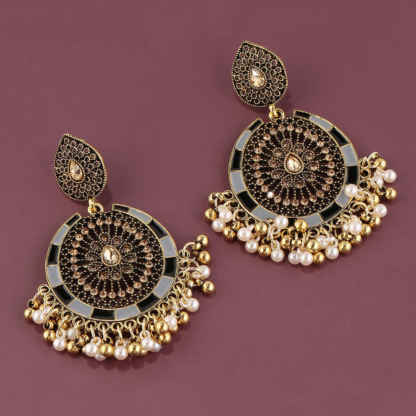 Serenemyst Retro Alloy Bead Wealth Attraction Women Earrings