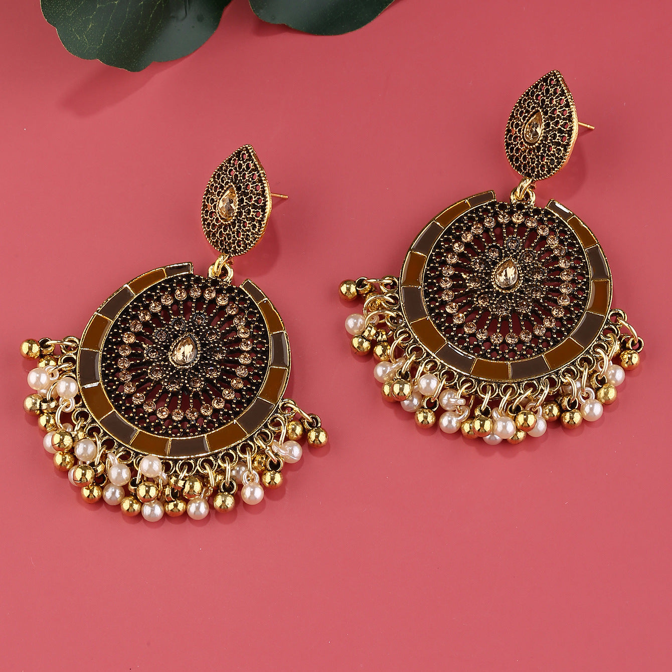 Serenemyst Retro Alloy Bead Wealth Attraction Women Earrings