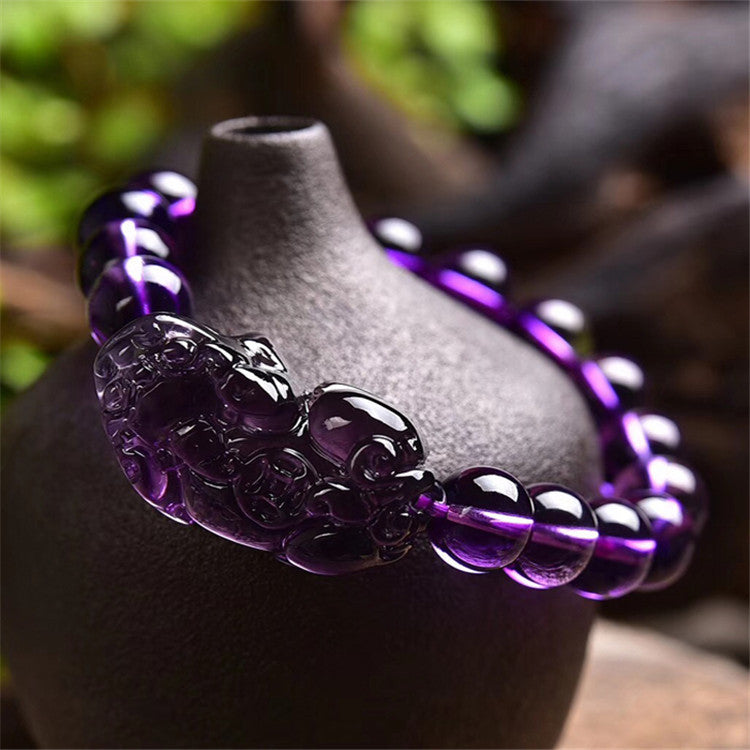 Serenemyst Amethyst Round Bead Pixiu Serenity Bracelet