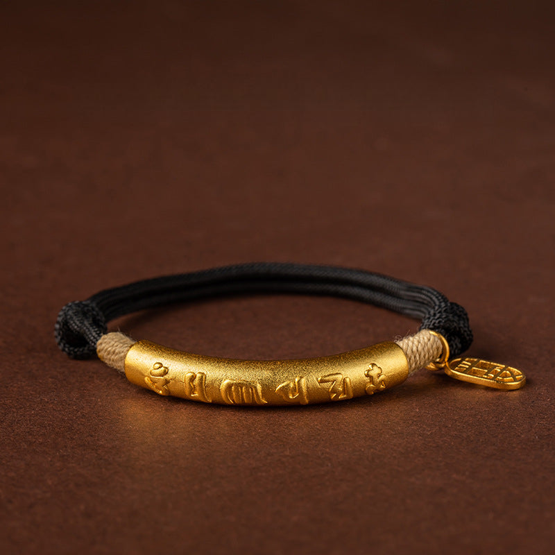 Serenemyst Handmade Red String Six-Word Mantra Peace Bracelet