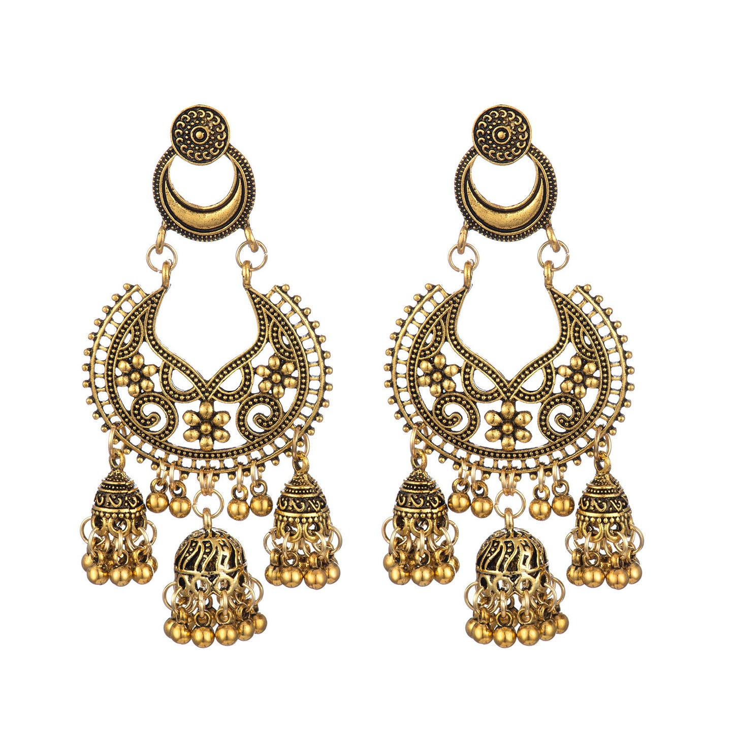 Serenemyst Handmade Birdcage Bell Pendant Wealth Earrings