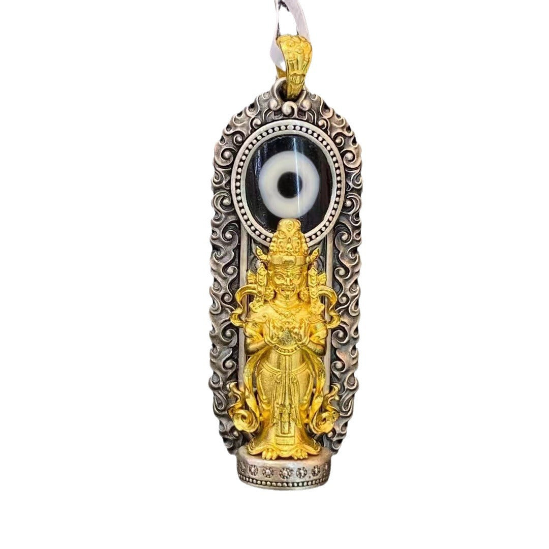Serenemyst Tibetan Enamel Dzi Zakiram Protection Protection Pendant