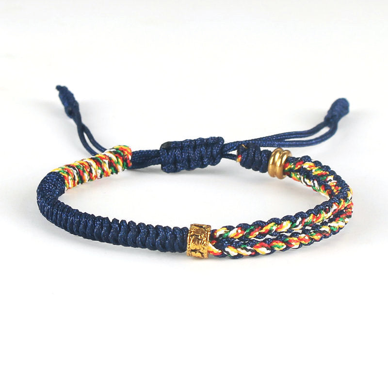 Serenemyst Red String Six-Word Mantra Metal Knot Protection Bracelet