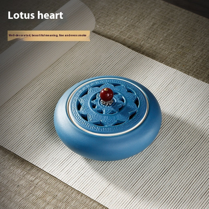Serenemyst Lotus Heart Ceramic Incense Burner