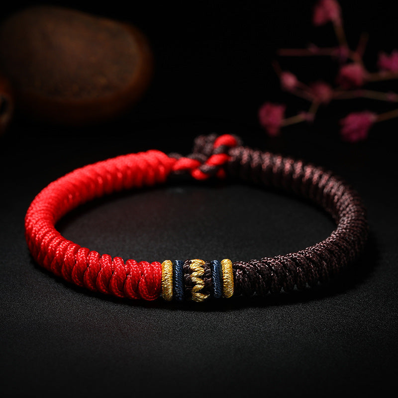 Serenemyst Red String Five-Color Braided String Blessing Bracelet
