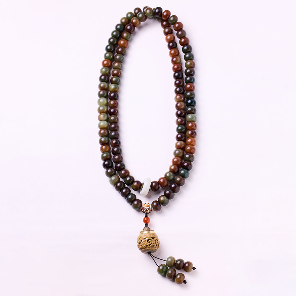 Serenemyst Natural Bodhi Seed Beads Harmony Wisdom Mala Bracelet