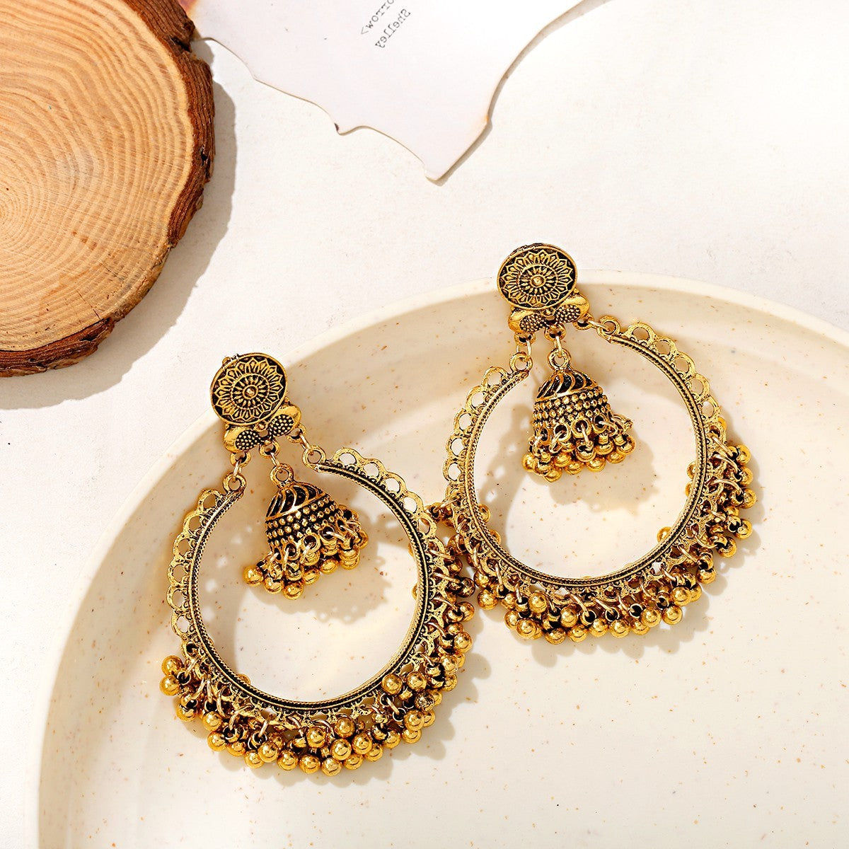 Serenemyst Handmade Bohemian Retro Ethnic Style Wealth Earrings