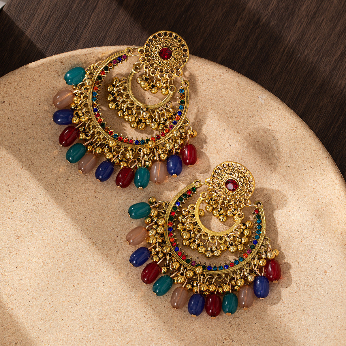 Serenemyst Retro Alloy Wealth Earrings With Hollow Bell Tassel