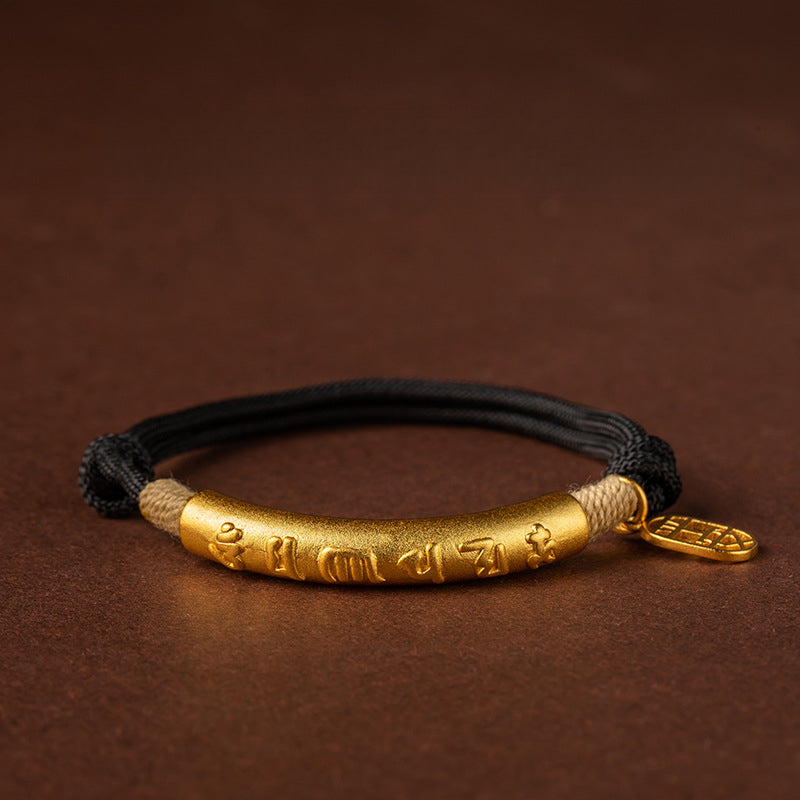 Serenemyst Handmade Red String Six-Word Mantra Peace Bracelet