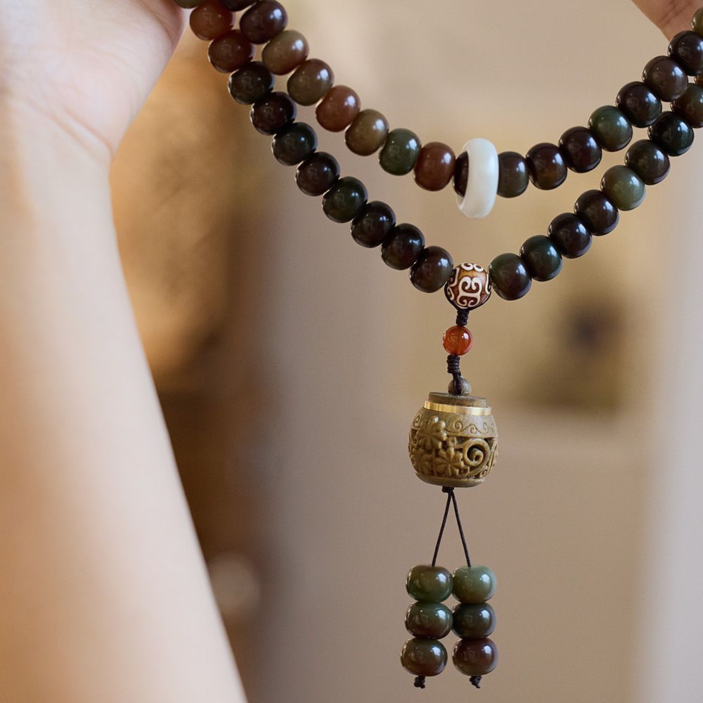 Serenemyst Natural Bodhi Seed Beads Harmony Wisdom Mala Bracelet
