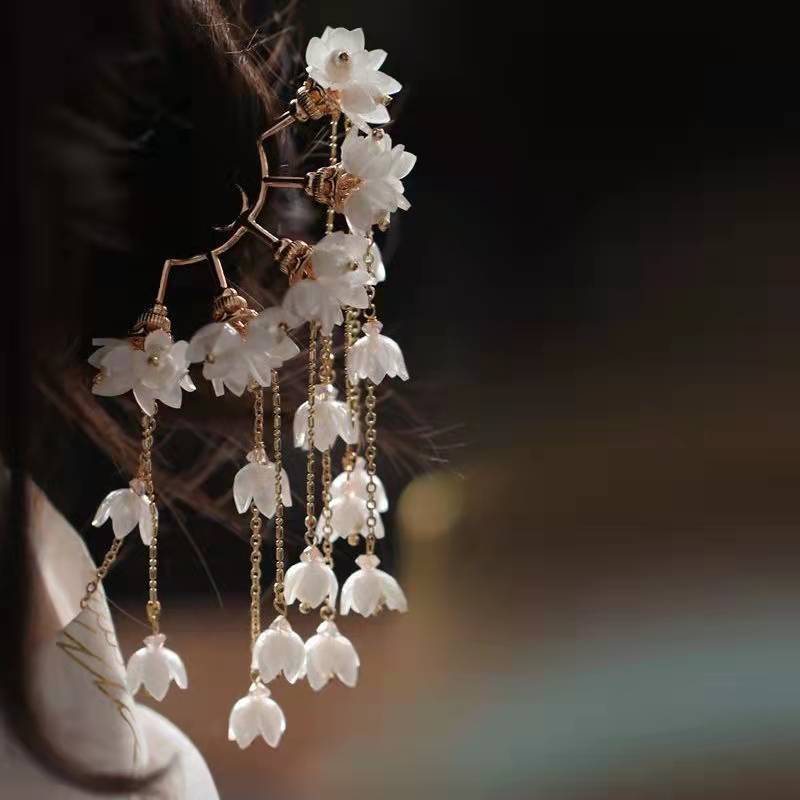 Serenemyst Handmade Orchid Flower Bell Healing Hairpin