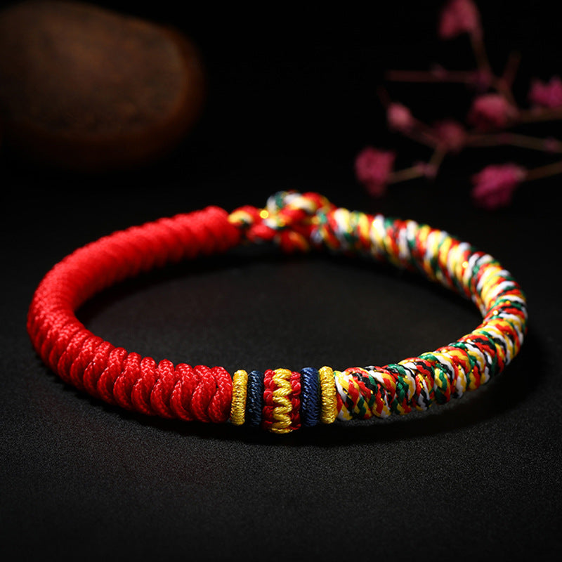 Serenemyst Red String Five-Color Braided String Blessing Bracelet