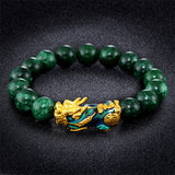 Serenemyst Dry Green Sand Gold Pixiu Bracelet