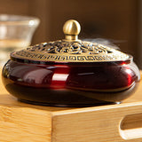 Serenemyst Handmade Pure Brass Painted Harmony Healing Incense Burner