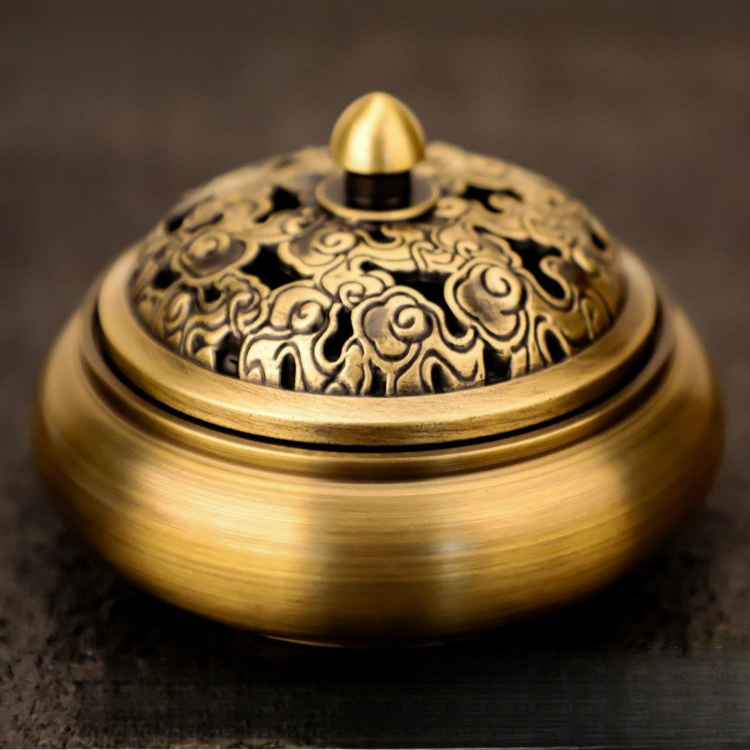 Serenemyst Pure Copper Double Koi Fish Meditation Healing Incense Burner