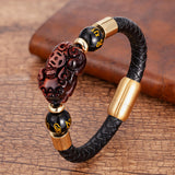 Serenemyst Leather Rope Pixiu Wealth Bracelet