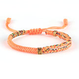 Serenemyst Red String Six-Word Mantra Metal Knot Protection Bracelet