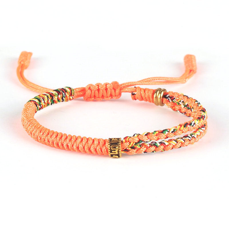 Serenemyst Red String Six-Word Mantra Metal Knot Protection Bracelet