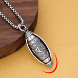 Serenemyst Tibetan Six-Word Mantra Prayer Wheel Protection Pendant Necklace