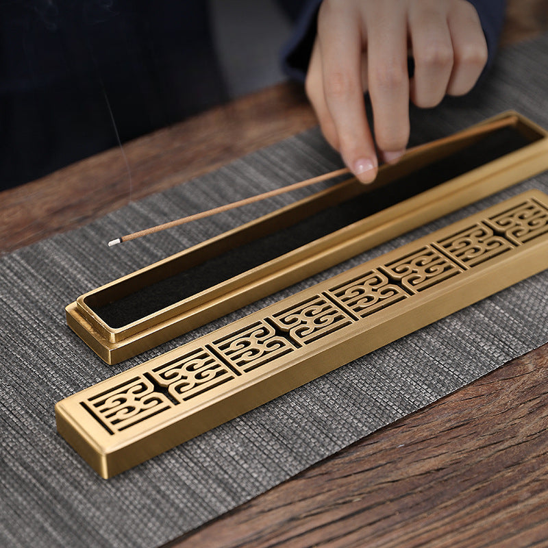 Serenemyst Pure Copper Vintage Hollow-out Meditation Incense Aromatherapy Box