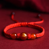 Serenemyst Twelve Zodiac Red String Red Agate Fortune Bead Bracelet