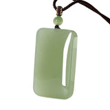 Serenemyst Handmade Hetian Jade Plain Healing Pendant Necklace