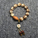 Serenemyst White Jade Bodhi Seed Root Carved Meditation Bracelet