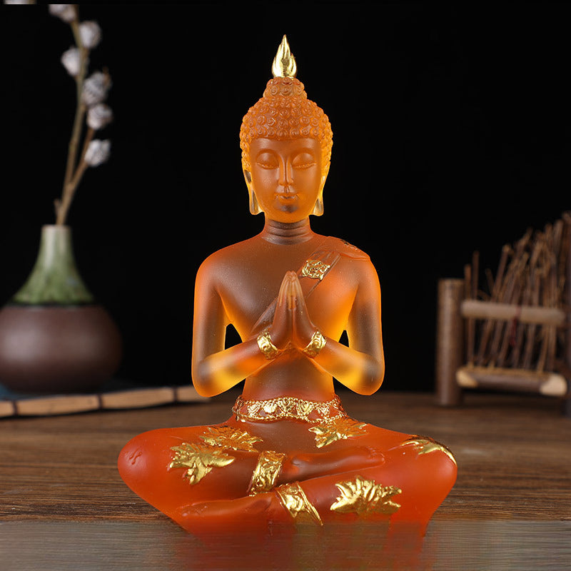 Serenemyst Handmade Resin Buddha Statue Protection Decoration