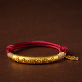 Serenemyst Handmade Red String Six-Word Mantra Peace Bracelet