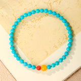 Serenemyst Natural Turquoise Red Agate Amber Healing Purity Bracelet