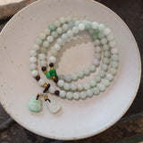 Serenemyst Dry Green Garnet Jade Bracelet With Pendant