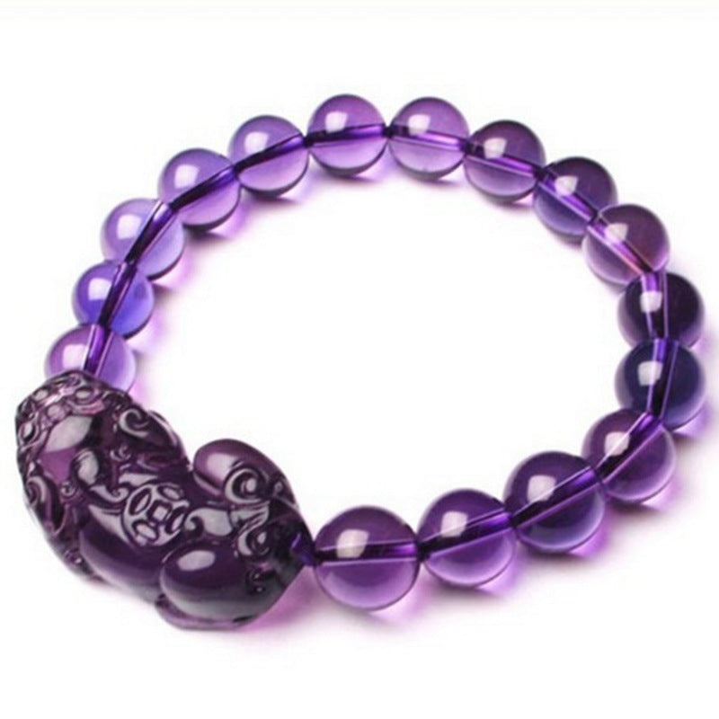 Serenemyst Amethyst Round Bead Pixiu Serenity Bracelet