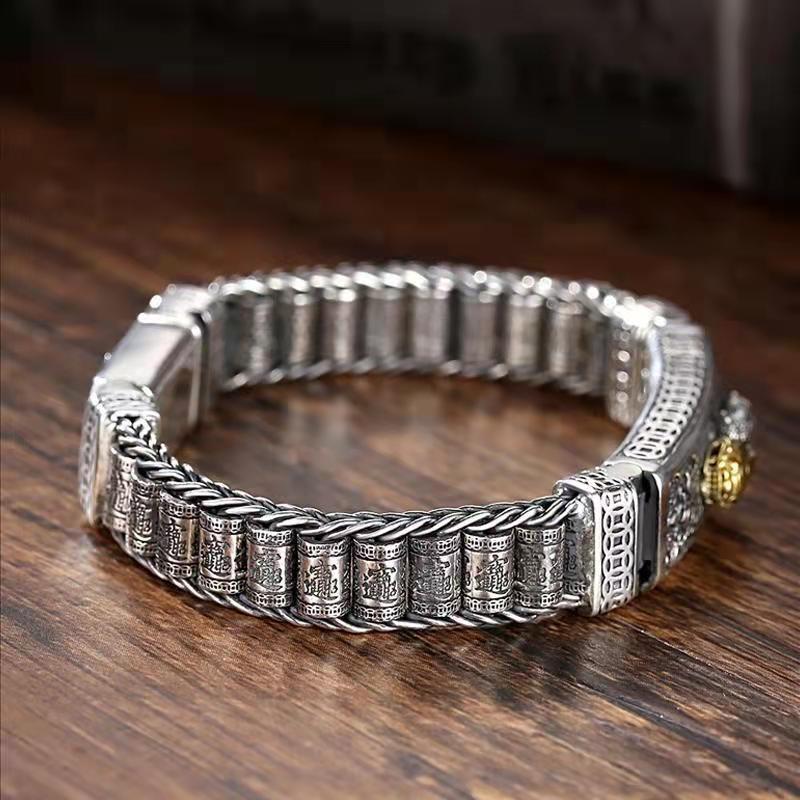 Serenemyst 925 Silver Money Pattern Lucky Fortune Pixiu Bracelet