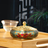 Serenemyst Handmade Pure Brass Painted Harmony Healing Incense Burner