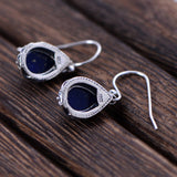 Serenemyst Sterling Silver Lapis Lazuli Water Drop Earrings