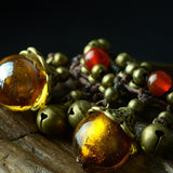 Serenemyst Vintage Glazed Copper Bead Bell Wealth Earrings