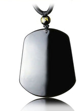 Serenemyst Natural Obsidian Mother And Child Pixiu Wealth Pendant Necklace