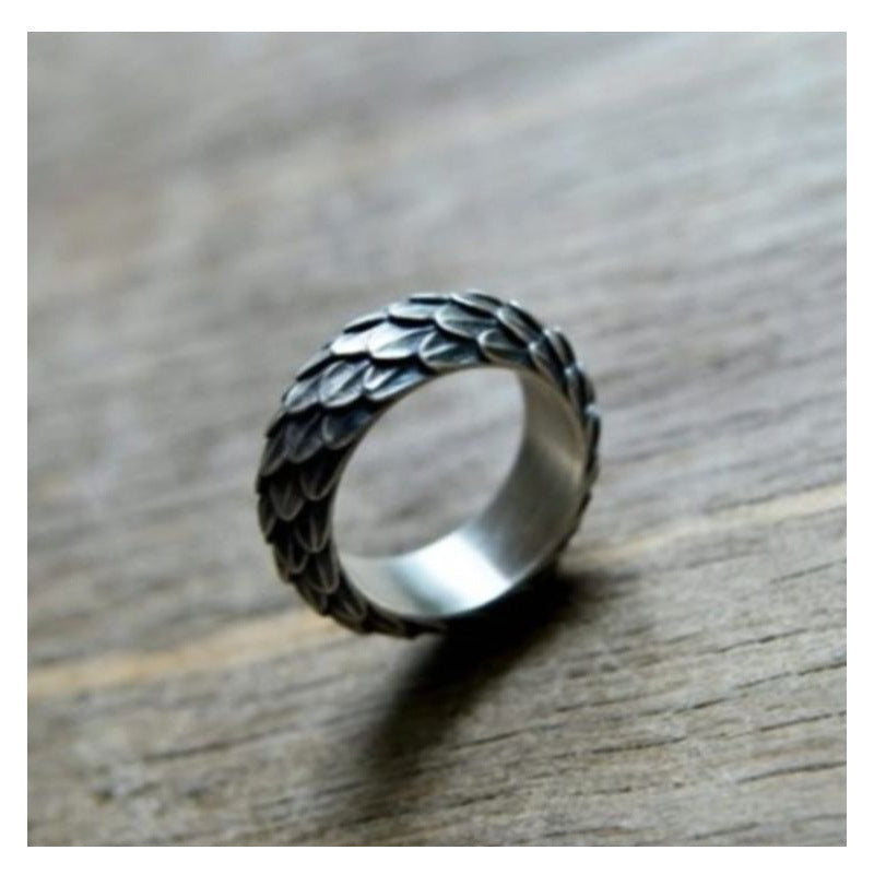 Serenemyst Retro Domineering Dragon Scale Protection Ring