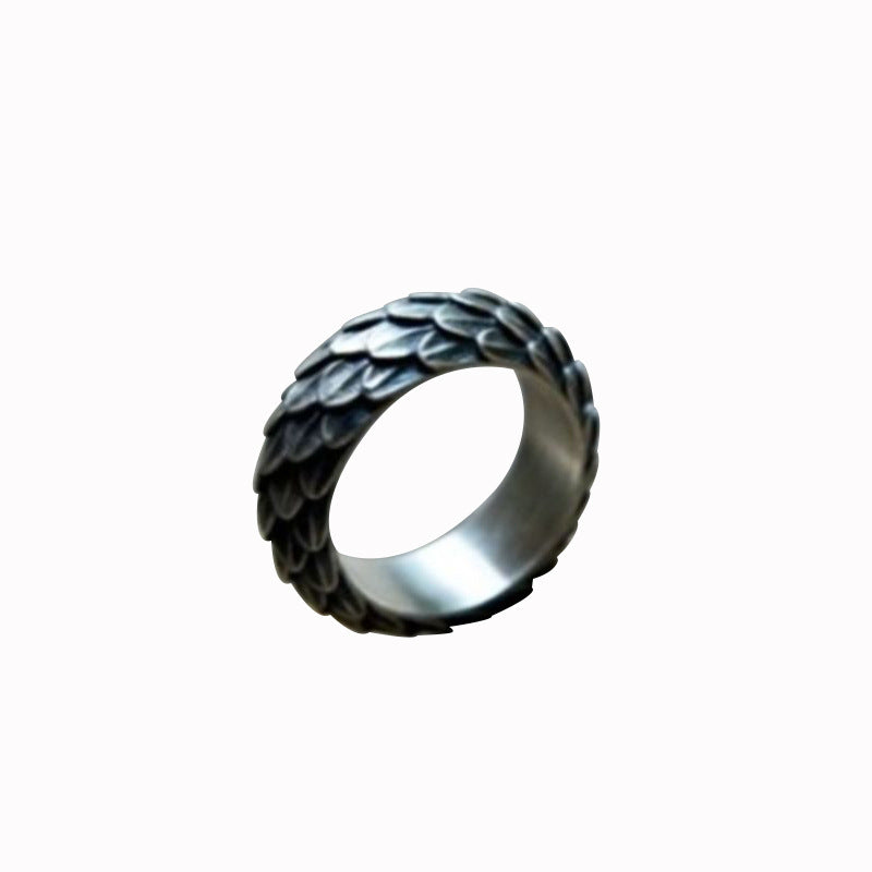 Serenemyst Retro Domineering Dragon Scale Protection Ring