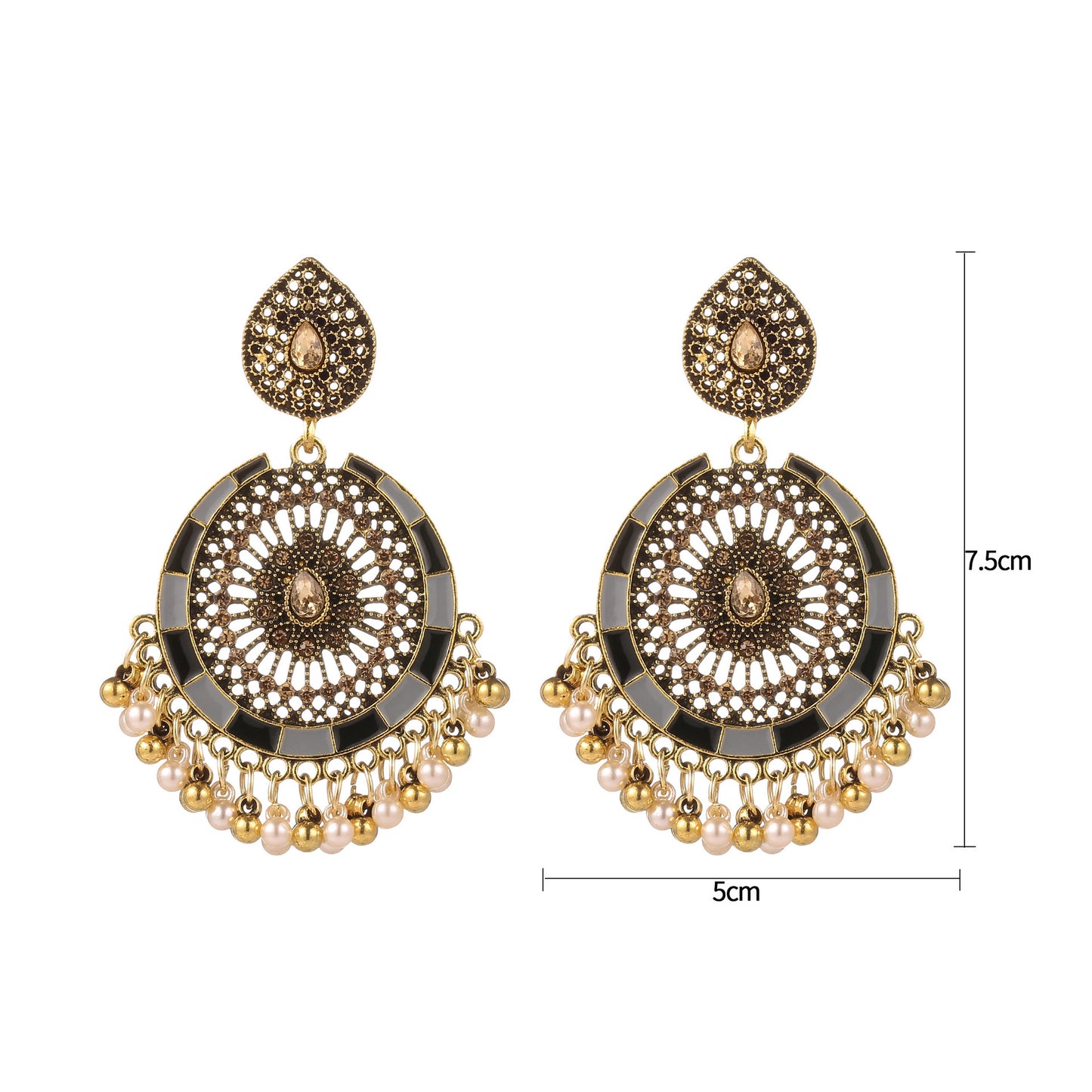 Serenemyst Retro Alloy Bead Wealth Attraction Women Earrings