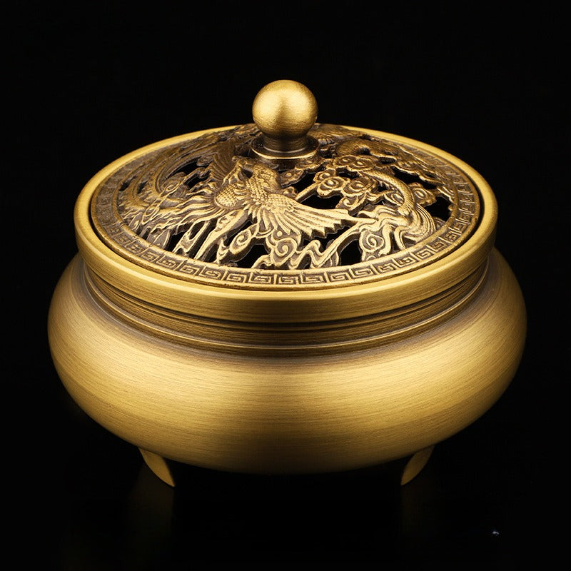 Serenemyst Pure Copper Double Koi Fish Meditation Healing Incense Burner