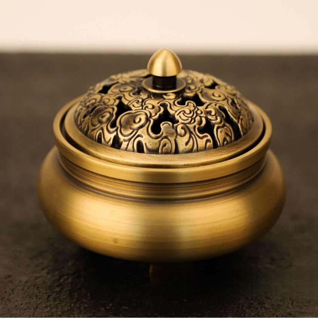 Serenemyst Pure Copper Double Koi Fish Meditation Healing Incense Burner