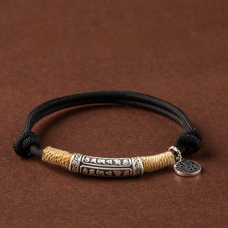 Serenemyst Handmade Red String Six-Word Mantra Peace Bracelet