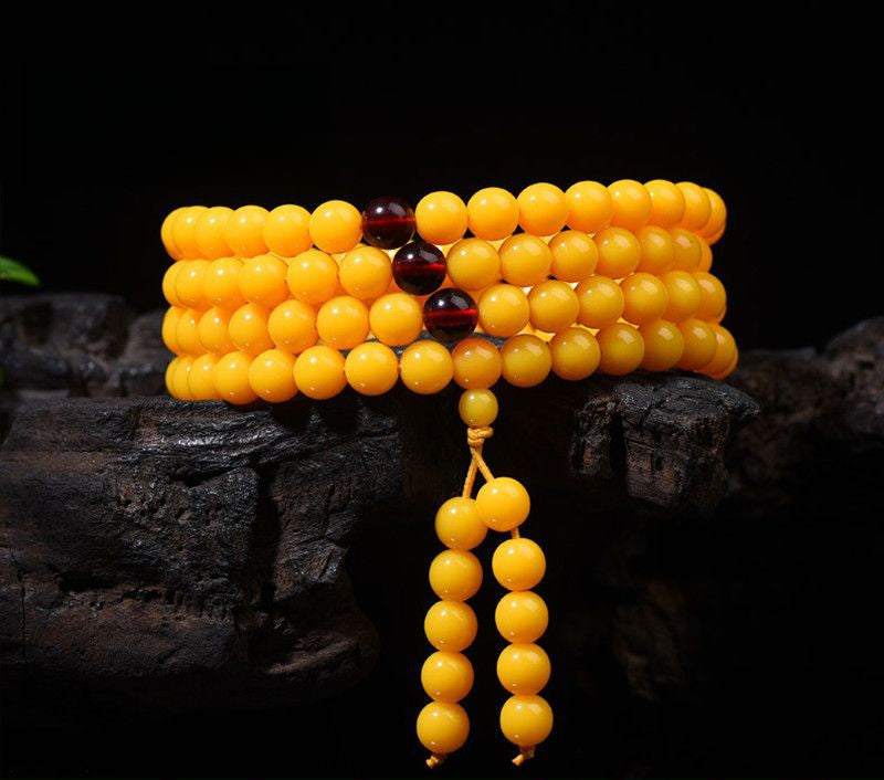 Serenemyst Natural Amber Beads Serenity Harmony Mala Bracelet