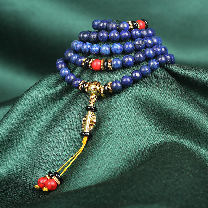 Serenemyst Natural 5A Imperial Lapis Lazuli 108 Beads Peace Harmony Bracelet