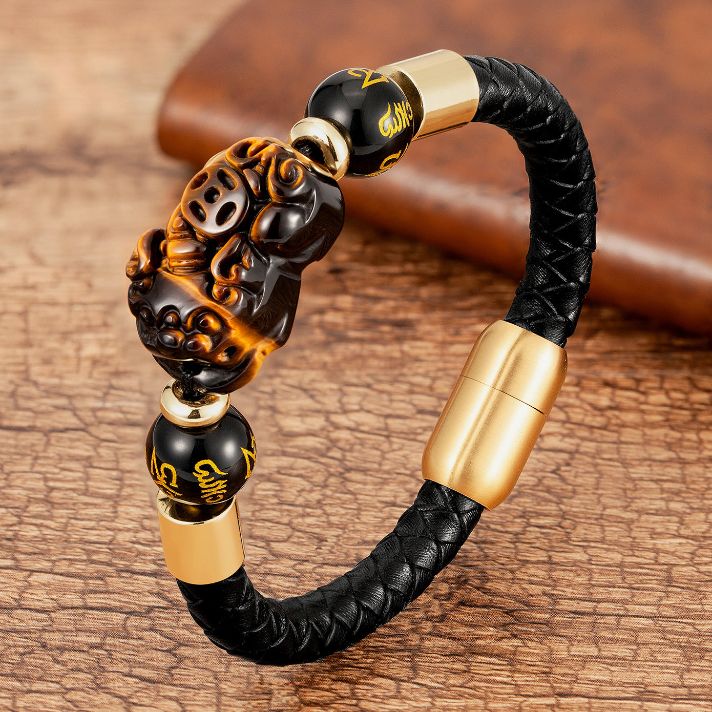 Serenemyst Leather Rope Pixiu Wealth Bracelet
