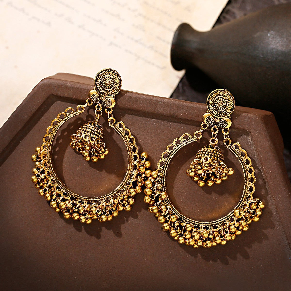 Serenemyst Handmade Bohemian Retro Ethnic Style Wealth Earrings