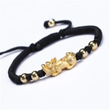 Serenemyst Red String Silver Gold Plated Pixiu Protection Bracelet